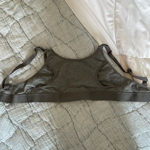 Dark grey hands free pumping/ nursing bra